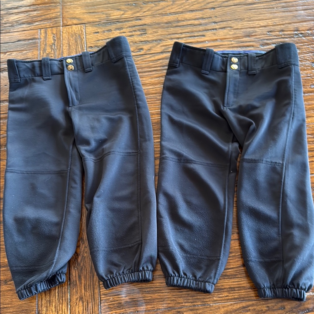 Rip-it girls Youth XL softball black pants; 2 pair